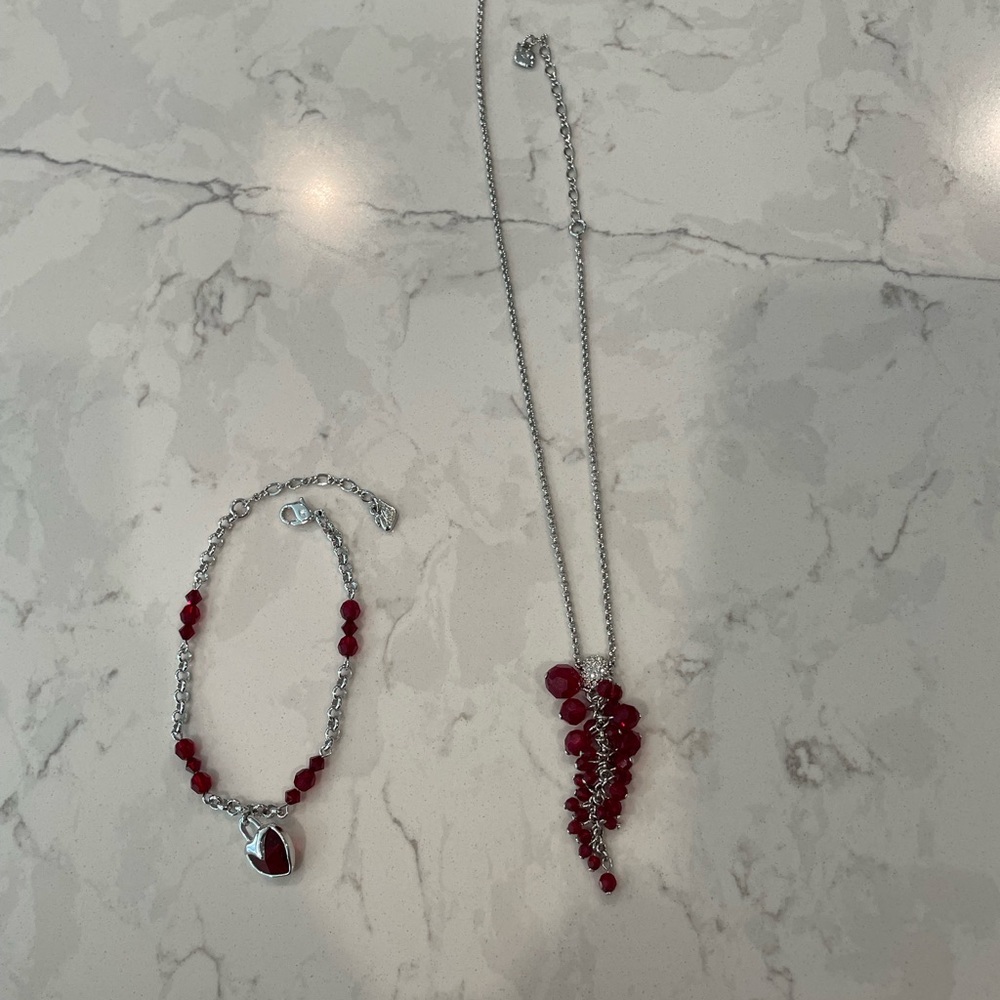 Swarovski necklace and bracelet